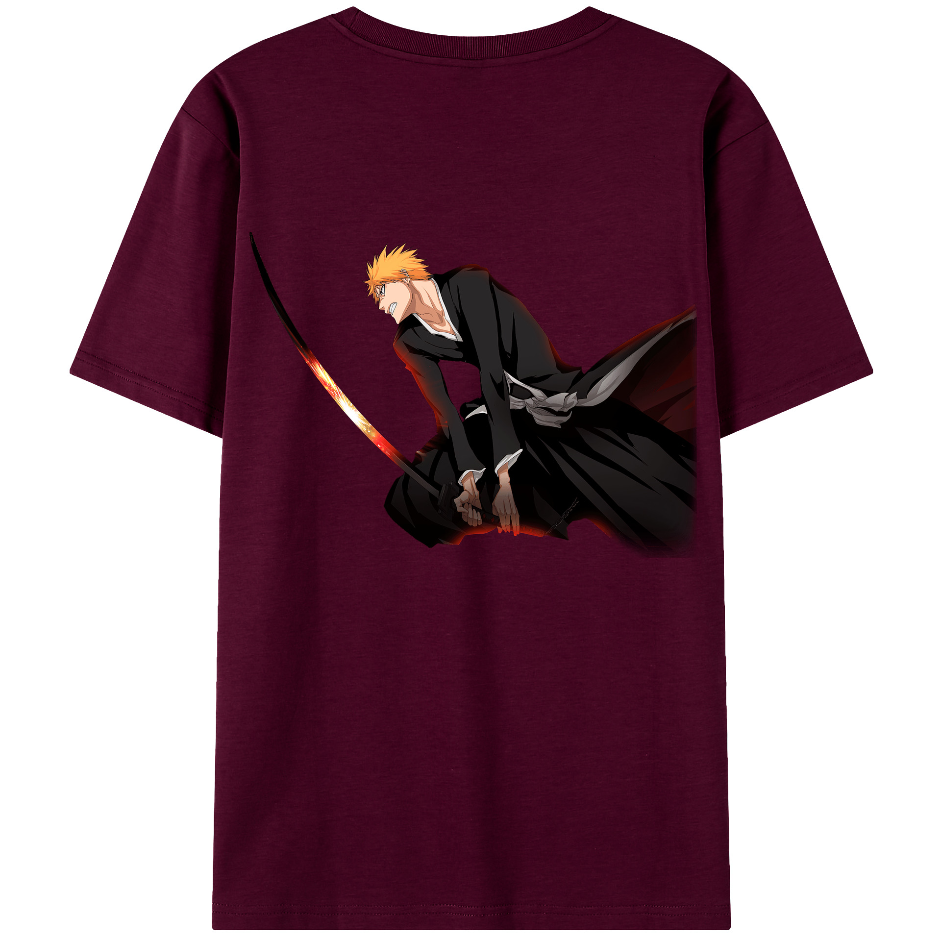 （画像用） ブリーチ 黒崎一護（くろさき いちご）BLEACH Kurosaki Ichigo レディース半袖Tシャツ(バックプリント)